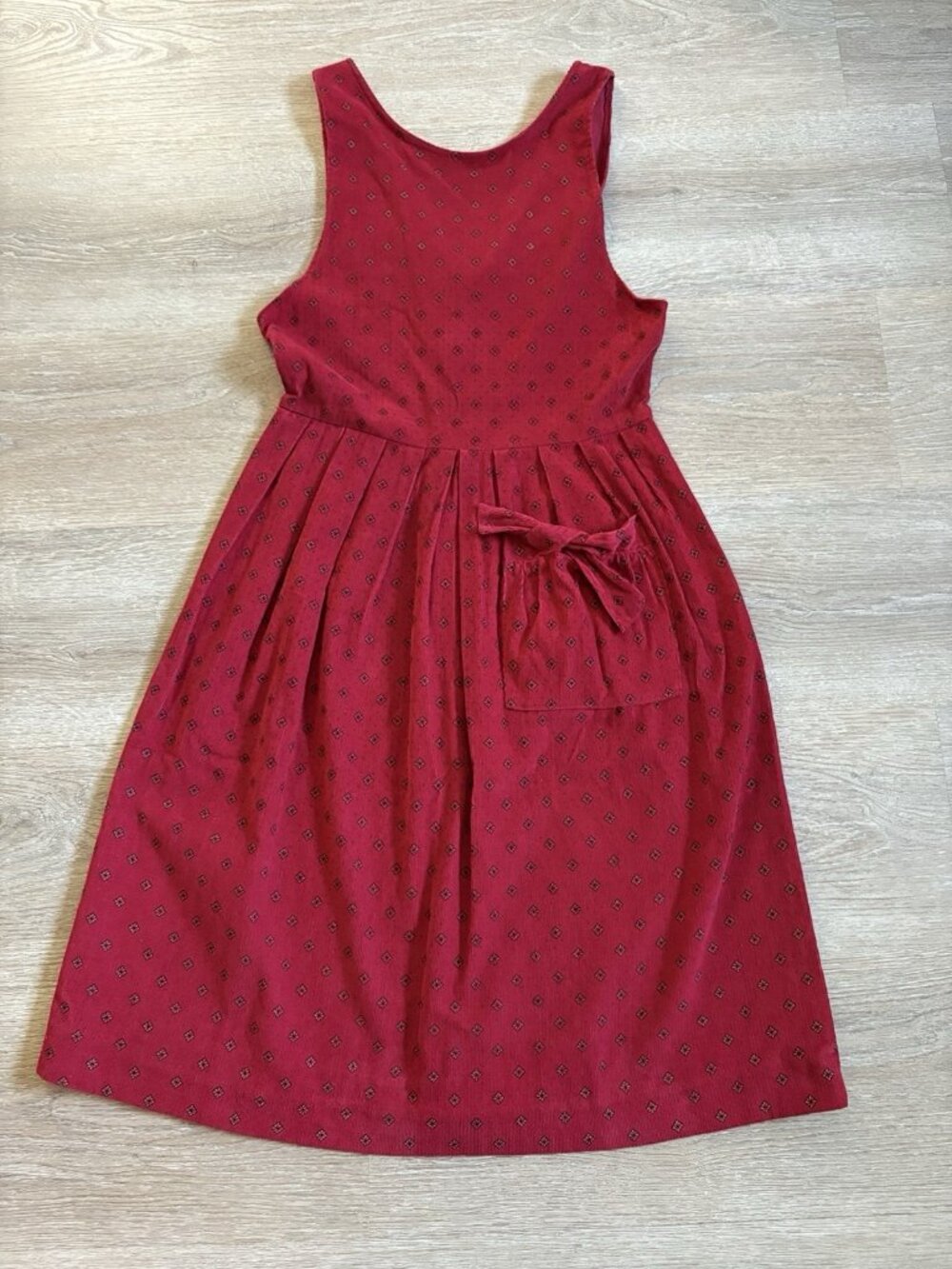 Vintage 90s My Michelle Red Corduroy Button Up Dress with Pocket Size 9/10